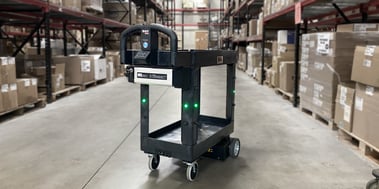 MuL autonomous mobile robot in a warehouse